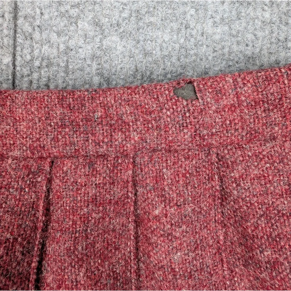 Edinburg Woollen Mill Skirt Suit Set Women 10 3 Piece Vintage Red Pleated Retro - Picture 2 of 16